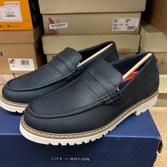 Rockport Mens Maverick Penny Blue Shoes (NWT) - Picture 6 of 9